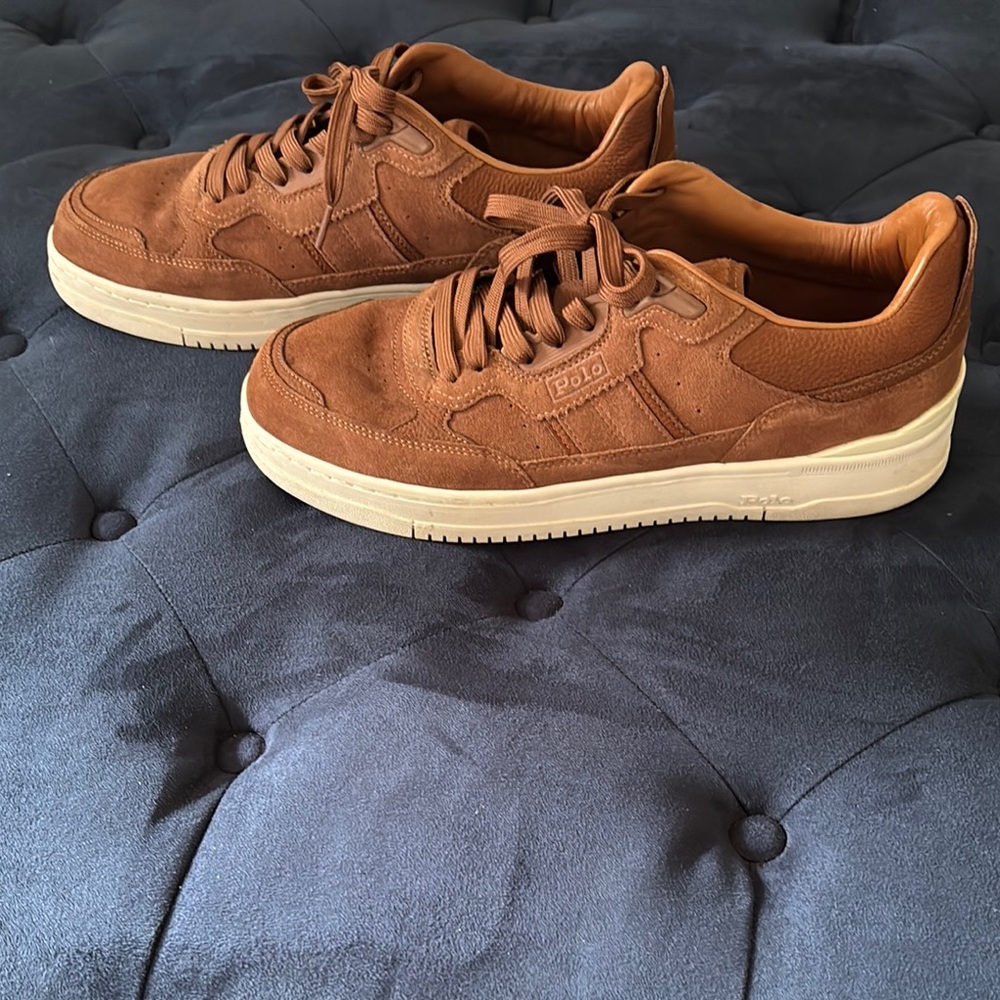 Polo Ralph Lauren Men's Brown Suede Master Sport Court Sneaker - Size: US 11.5 - Picture 8 of 13